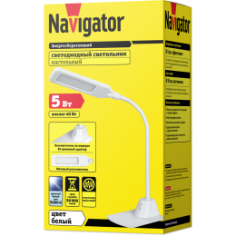 Светильник 71 566 NDF-D007-5W-5K-WH-LED настол. бел. Navigator 71566