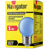 Лампа светодиодная 71 829 NLL-G45-1-230-B-E27 1Вт шар E27 176-264В син. Navigator 71829
