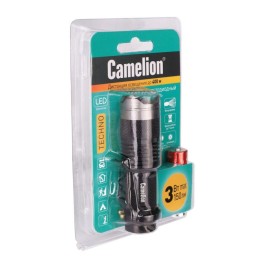 Фонарь LED5135 (LED XPE ZOOM 3 реж 1хLR6 алюм. блистер черн.) Camelion 12915