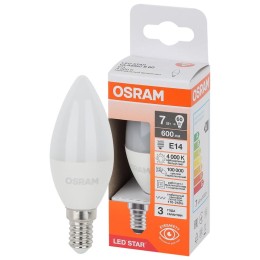 Лампа светодиодная LED Star 7Вт свеча 4000К E14 600лм (замена 60Вт) OSRAM 4058075696419