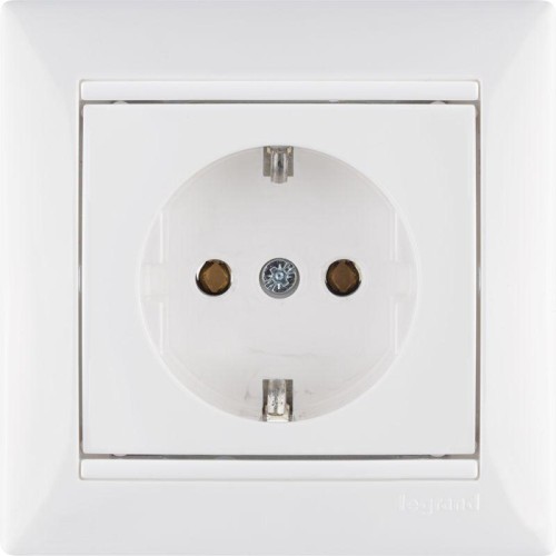 Розетка 1-м СП Valena 16А IP21 с заземл. на винтах механизм бел. Leg 774420