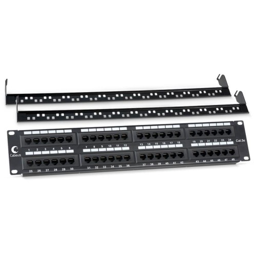 Патч-панель 19дюйм 2U 48 портов RJ45 кат.5E Dual IDC PL-48-Cat.5e-Dual IDC с задн. кабельным организ