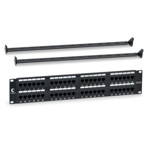 Патч-панель 19дюйм 2U 48 портов RJ45 кат.5E Dual IDC PL-48-Cat.5e-Dual IDC с задн. кабельным организ