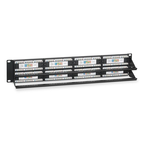 Патч-панель 19дюйм 2U 48 портов RJ45 кат.5E Dual IDC PL-48-Cat.5e-Dual IDC с задн. кабельным организ