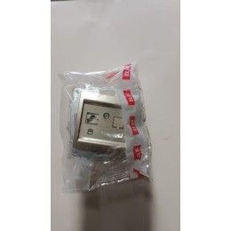 Розетка компьютерная Zena кат.6 + гнездо механизм титаниум ABB 609-011400-247