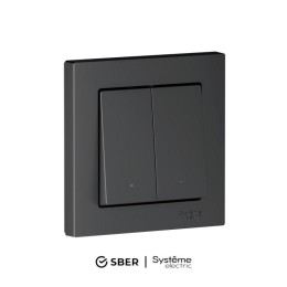 Выключатель 2-кл. AtlasDesign Smart 10А (сх. 5) L+N с подсветкой Zigbee механизм карбон SE ATN001053