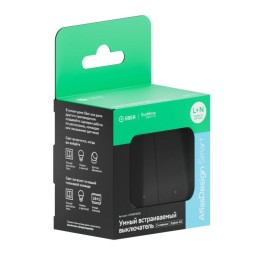 Выключатель 2-кл. AtlasDesign Smart 10А (сх. 5) L+N с подсветкой Zigbee механизм карбон SE ATN001053