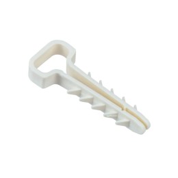 Дюбель-хомут PCD-F 06х12-45-100WH для плоского кабеля PA6.6 (уп.100шт) Jazzway 5054943