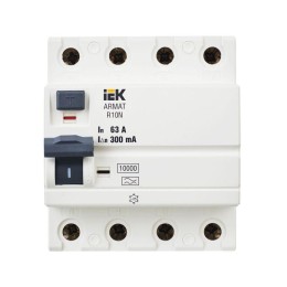 Выключатель дифференциального тока (УЗО) 4п 63А 300мА тип A ВДТ R10N ARMAT IEK AR-R10N-4-063A300