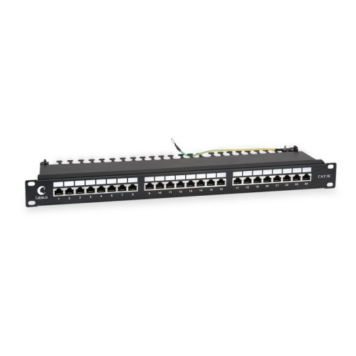 Патч-панель 19дюйм 1U 24 порта RJ45 кат.5E Dual IDC PL-24-Cat.5e-SH-Dual IDC полностью экранир. Cabe