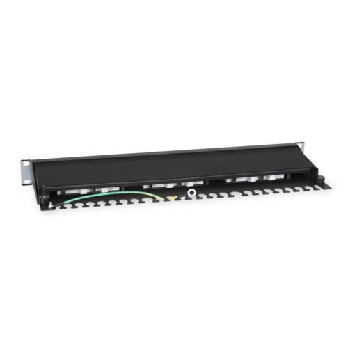 Патч-панель 19дюйм 1U 24 порта RJ45 кат.5E Dual IDC PL-24-Cat.5e-SH-Dual IDC полностью экранир. Cabe