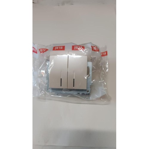 Выключатель 2-кл. СП Zena 10А IP20 с LED-подсветкой механизм жемчуж. ABB 609-012500-203