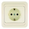 Розетка 1-м СП Mimoza 16А IP20 с заземл. керамика крем./крем. Makel 25008