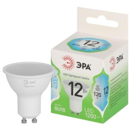 Лампа светодиодная GREEN LINE MR16-12W-840-GU10 GL 12Вт софит 4000К яркий свет бел. GU10 Эра Б006699