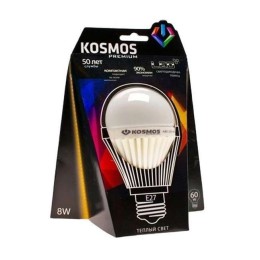 Лампа светодиодная KOSMOS premium A55 8Вт E27 3000К 230В диммир. КОСМОС KLED8wA55230vE2727_d