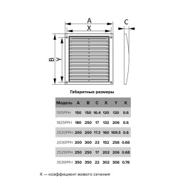 Решетка вентиляционная вытяжная наружная ASA 200х300 кор. ERA 2030РРН кор