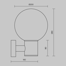 Светильник Bold 1х60Вт E27 IP54 бра настен. Maytoni O598WL-01B