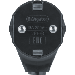 Вилка угловая 61 363 NCA-PL04-16A-E-BL с заземл. черн. Navigator 61363