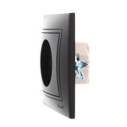 Розетка 1-м СП Mira 16А IP20 без заземл. со вставкой керамика черн. бархат LEZARD 701-4242-121