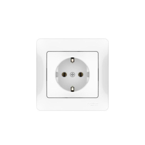 Розетка Glossa 16А с заземл. быстрозажим. клем. в сборе бел. SE GSL000142S