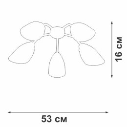 Люстра V3195/5PL 5xE14 макс. 40Вт плафон ПП Vitaluce V3195/5PL