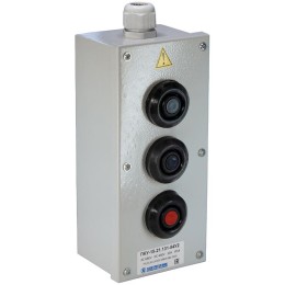 Пост кнопочный ПКУ-15-21.131-54У2 (2хКЕ081/2(1з+1р) черн.+1хКЕ081/2(1з+1р) красн.+PG-19) пост управл