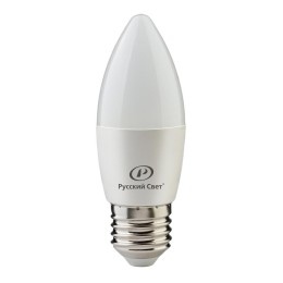 Лампа светодиодная RS C37 E27 6W 220-240V 4000К 6Вт 600лм Ra 90 свеча Русский Свет 15010545061