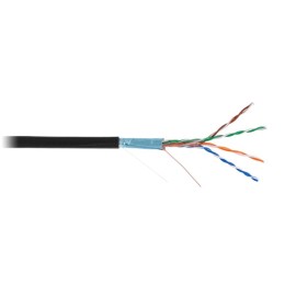Кабель F/UTP кат.5E (класс D) 4 пары 100МГц ОЖ BC чистая медь внешн. PE до -40град.C черн. (уп.305м)