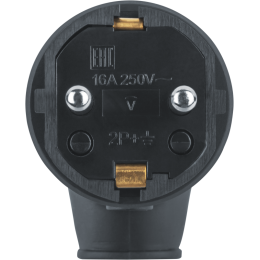 Вилка угловая 61 367 NCA-PLR01-16A-E-IP44-BL с заземл. каучук черн. Navigator 61367