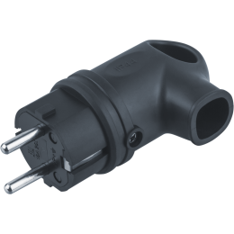 Вилка угловая 61 367 NCA-PLR01-16A-E-IP44-BL с заземл. каучук черн. Navigator 61367