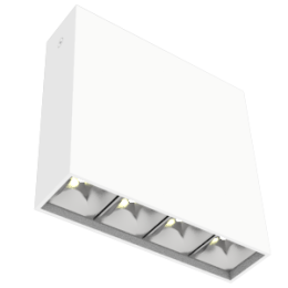 Светильник светодиодный DL-Box Reflect Multi 1х4 14Вт 4000К 150х40х150 накладной 55град. RAL9003 бел
