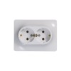 Розетка 2-м СП Glossa 16А IP20 с заземл. в сборе бел. SE GSL000124