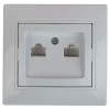 Розетка компьютерная 2-м СП Plano 1-304-01 RJ45 бел. Intro Б0043241