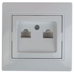 Розетка компьютерная 2-м СП Plano 1-304-01 RJ45 бел. Intro Б0043241