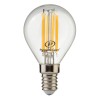 Лампа светодиодная филаментная RS F P45 E14 7W 220-240V 2700К 7Вт 810лм Ra 90 шар Русский Свет 15011