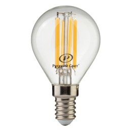 Лампа светодиодная филаментная RS F P45 E14 7W 220-240V 2700К 7Вт 810лм Ra 90 шар Русский Свет 15011