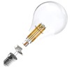 Лампа светодиодная филаментная RS F P45 E14 7W 220-240V 2700К 7Вт 810лм Ra 90 шар Русский Свет 15011