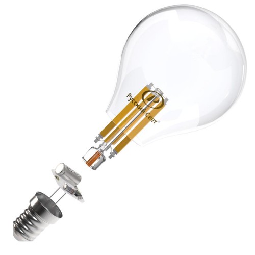 Лампа светодиодная филаментная RS F P45 E14 7W 220-240V 2700К 7Вт 810лм Ra 90 шар Русский Свет 15011