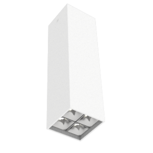 Светильник светодиодный DL-Box Reflect Multi 2х2 10Вт 3000К 80х80х300 накладной 55град. RAL9003 бел.