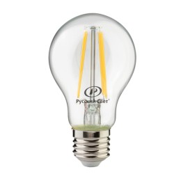 Лампа светодиодная филаментная RS F A60 E27 6W 220-240V 3000К 6Вт 560лм Ra 80 грушевидная Русский Св