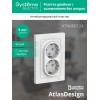 Розетка 2-м СП AtlasDesign 16А IP20 с заземл. в сборе бел. SE ATN000124