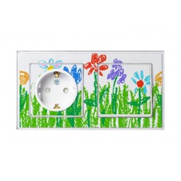 Розетка 1-м СП AtlasDesign Art 16А IP20 с заземл. защ. шторки механизм бел. SE ATN200145