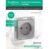 Розетка 1-м СП AtlasDesign 16А IP20 без заземл. без защ. шторок механизм алюм. SE ATN000341