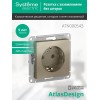 Розетка 1-м СП AtlasDesign 16А IP20 с заземл. механизм шампань SE ATN000543