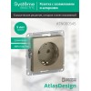 Розетка 1-м СП AtlasDesign 16А IP20 с заземл. защ. шторки механизм шампань SE ATN000545