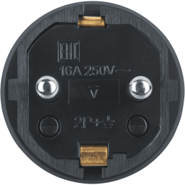 Вилка прямая 61 368 NCA-PLR02-16A-E-IP44-BL с заземл. каучук черн. Navigator 61368