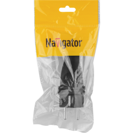 Вилка прямая 61 368 NCA-PLR02-16A-E-IP44-BL с заземл. каучук черн. Navigator 61368