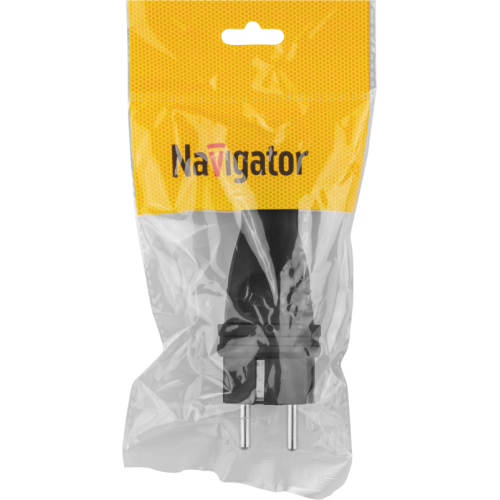 Вилка прямая 61 368 NCA-PLR02-16A-E-IP44-BL с заземл. каучук черн. Navigator 61368