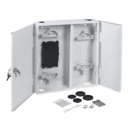 Бокс оптический FO-WL-16SC-K на 16 SC LC duplex настен. со сплайс-кассетой без пигтейлов и проходных