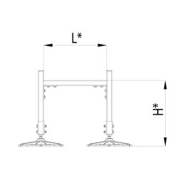 Конструкция опорная для горизонт. прямоугольн. воздуховодов и метал. лотков кабеленесущих систем TEC
